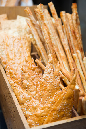 biscuits crispy bread appetizer before dinner , cuisineの写真素材