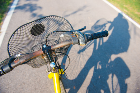 ride bicycle travel in garden , journeyの写真素材