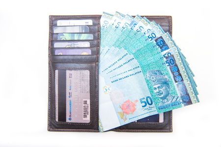 bank note of Ringgit Malaysia and wallet , money