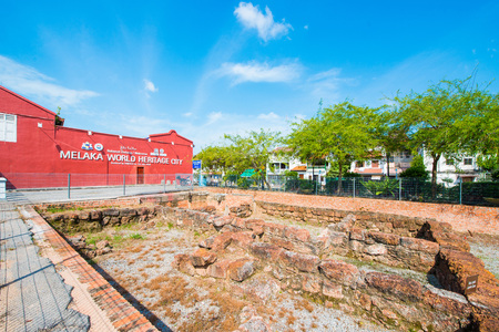 ruins of fortress at Melaka world heritage city , Malaysia