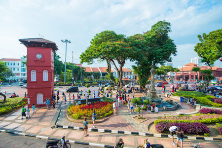 Malaysia - 10 February 2017 :: Dutch Square in Malacca, The World Heritage City of Malaysia