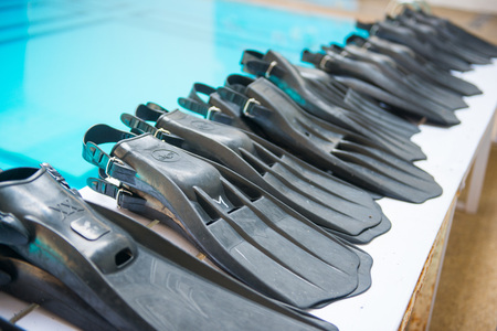 boots and fins accessories for scuba diving , diveの写真素材