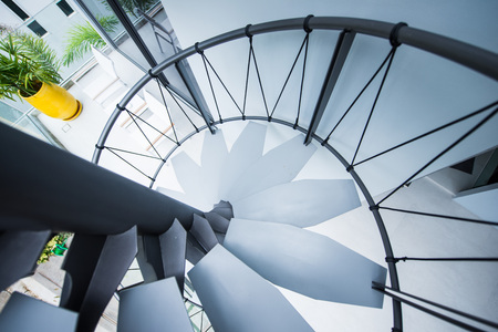 spiral staircases architecture in house, interiorの写真素材