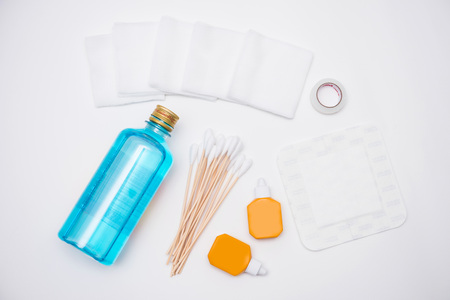 Set of wound cleaning equipment, aidの写真素材