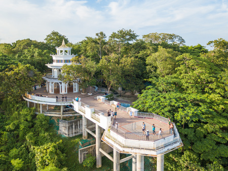 PHUKET, THAILAND - JULY 20, 2017 :Aerial view of beautiful landscape of Khao Rang viewpoint, Phuket, Thailandのeditorial素材