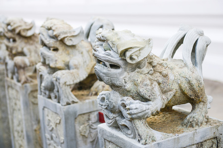 statue of lion decorate in temple , figureheadの写真素材