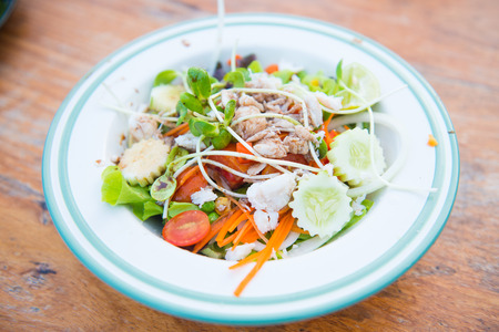 Vegetables salad with crab meat, food
の写真素材