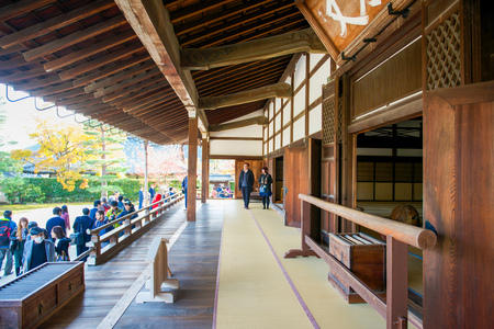 Kyoto, Japan - November 17, 2017 :Tourists visit Tenryuji temple is the famous zen temple in Kyoto, Japanのeditorial素材