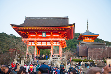 KYOTO, JAPAN - NOVEMBER 17, 2017 :Beautiful architecture in Kiyomizu-dera Temple at Kyoto, Japanのeditorial素材