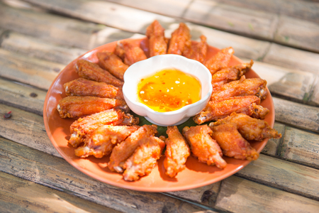 Fried chicken wings with sauce, food
の写真素材