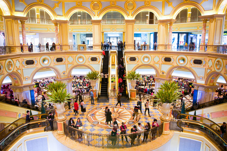 Macau - January 16, 2018 :Interior view of the Venetian Hotel, Venetian Hotel is luxury hotel and the largest casino in the worldのeditorial素材