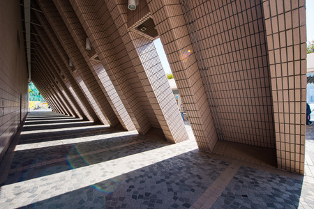 Hong Kong - January 13, 2018 :Architecture structure of Hong Kong Cultural Centre, landmark