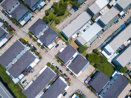 26 may 2018,Bangkok::aerial view of village in town, Thailand