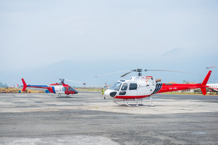 9 April 2018 - Nepal ::Rescue helicopter for patient from the Everest Base Camp , terkking