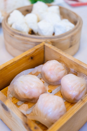 Ha-Gow steamed shrimp dumplings recipe, Dim Sumの写真素材