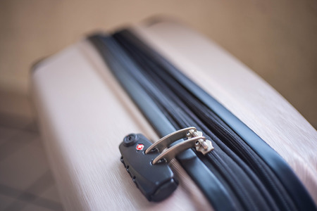 zip and lock on the baggage. luggageの写真素材