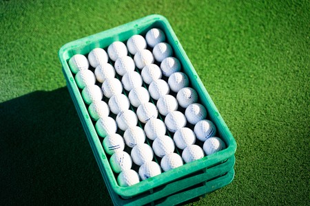 reuse golf ball at driving range, golfの写真素材