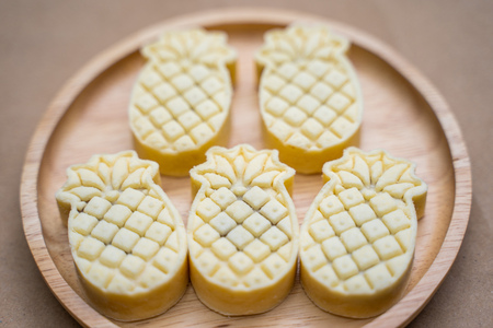 pineapple cheese tart pastries recipe,bakedの写真素材