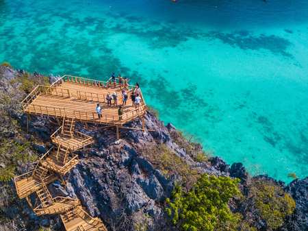 25 February 2019-Myanmar::Aerial view of Horse shoe island,travel