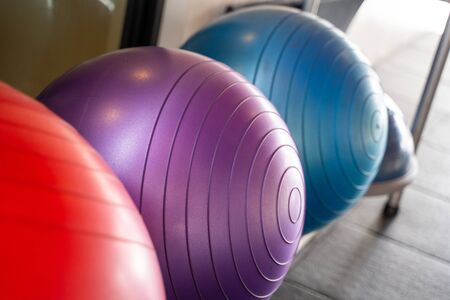 rubber yoga ball for exercise,sportの写真素材