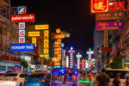 25 July 2019 - Bangkok, Thailand : China town bangkok,Thailandのeditorial素材