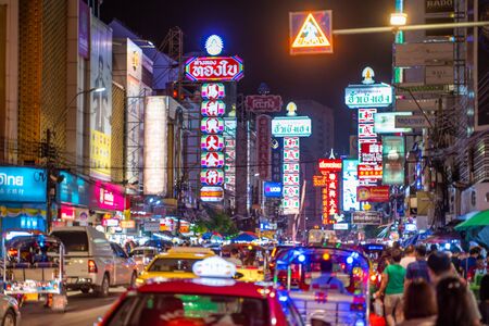 25 July 2019 - Bangkok, Thailand : China town bangkok,Thailandのeditorial素材