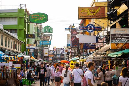 Bangkok, Thailand - 27 july 2019 : Khao San Road night market, Thailandのeditorial素材