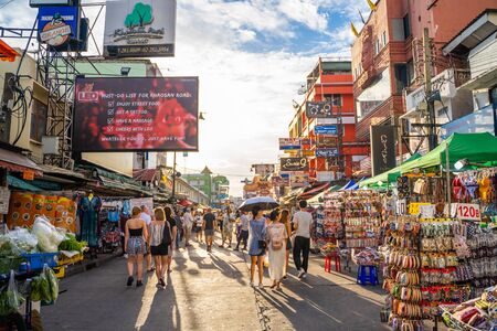 Bangkok, Thailand - 27 july 2019 : Khao San Road night market, Thailandのeditorial素材