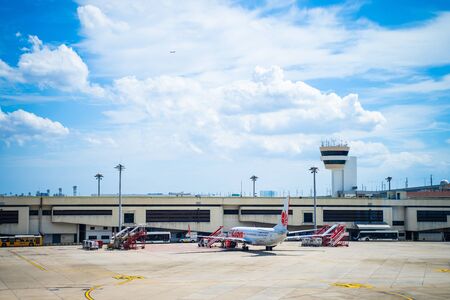Bangkok - 28 July 2019 : parking lot for airplane at airportのeditorial素材