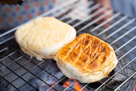 toast grilled bread with butter,toastの写真素材