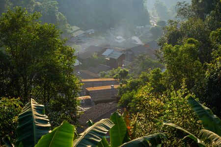 WMae Kam Pongâ village in the middle of the valley,Chiang Maiの写真素材