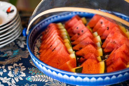 slide watermelon fruit for eat,fruitの写真素材