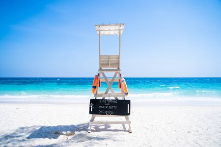 lifeguard seat at the beach for safety,islandの写真素材