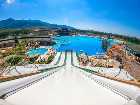 4 October 2019 - Phang Nga : slider at blue tree water park,pool