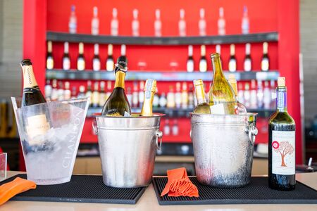 1 December 2019 - Phuket : wine and champagne for drink, alcoholのeditorial素材