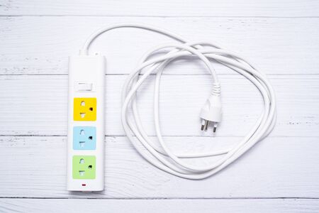 multiple socket plug for charging, three way plugの写真素材