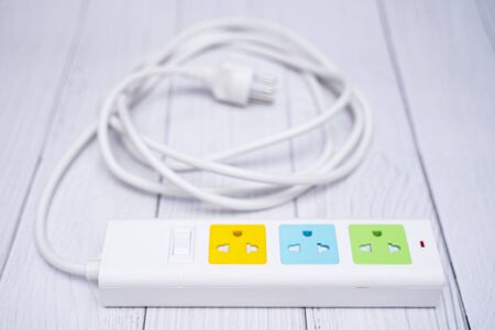 multiple socket plug for charging, three way plugの写真素材