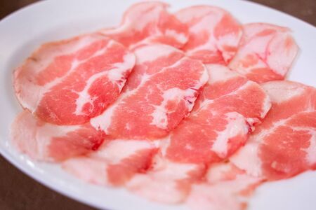 sliced pork for barbecue cooking,ingredient