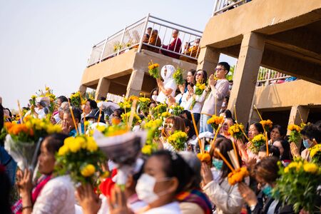 1 febuary 2020-Nakon Phanom::religious ceremony in Nakon Phanom province,Thailandのeditorial素材