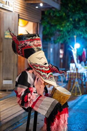 25 January 2020-Loei : Chiang Khan walking street and night market,Thailandのeditorial素材