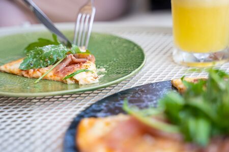 parma ham and rocket salad pizza,pizza