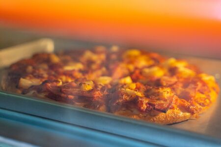 bake homemade pizza hot from oven,italian foodの写真素材