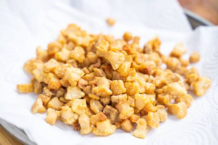 crispy pork crackling food for eat,pork rindの写真素材