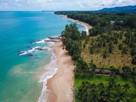 aerial view of Khaolak-Phang Nga,beachの写真素材