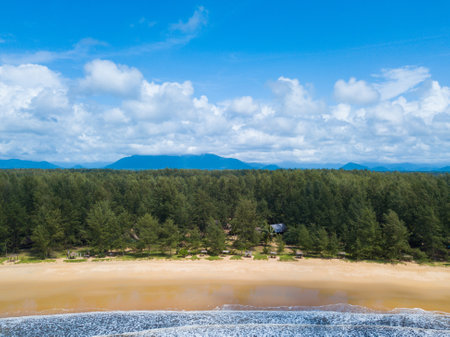 aerial view of beach at Phra Thong Island,Phang-ngaの写真素材