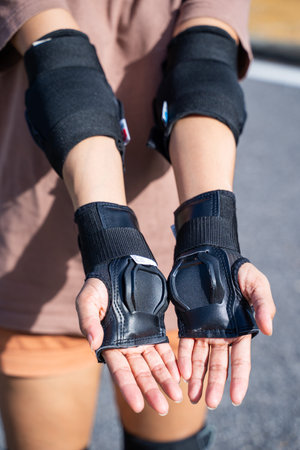 wrist guard elbow pads for safety,protective padsの写真素材