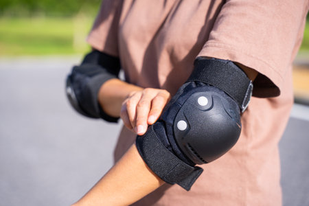 elbow pads for safety when play skateboard,protective padsの写真素材