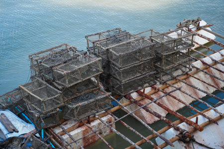 Fish cage in the middle of the sea,fish cageの写真素材
