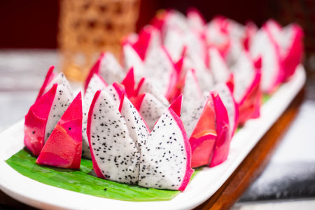 sliced dragon fruit ready for eat,fruit