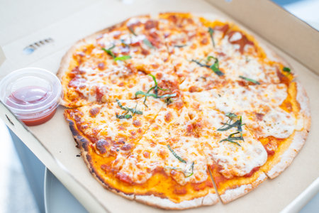 Margarita Pizza ready for eat,pizza